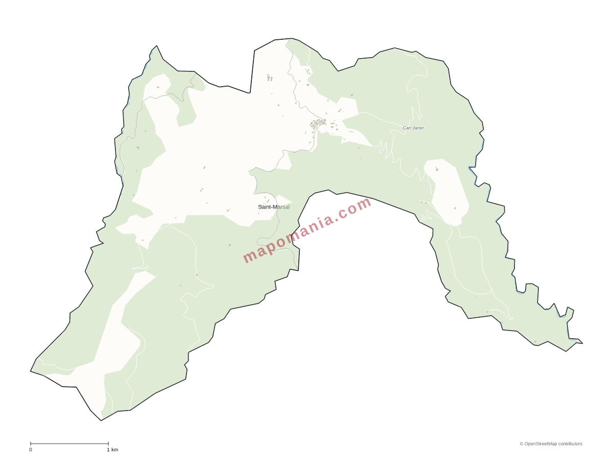 Carte de Saint-Marsal à personnaliser