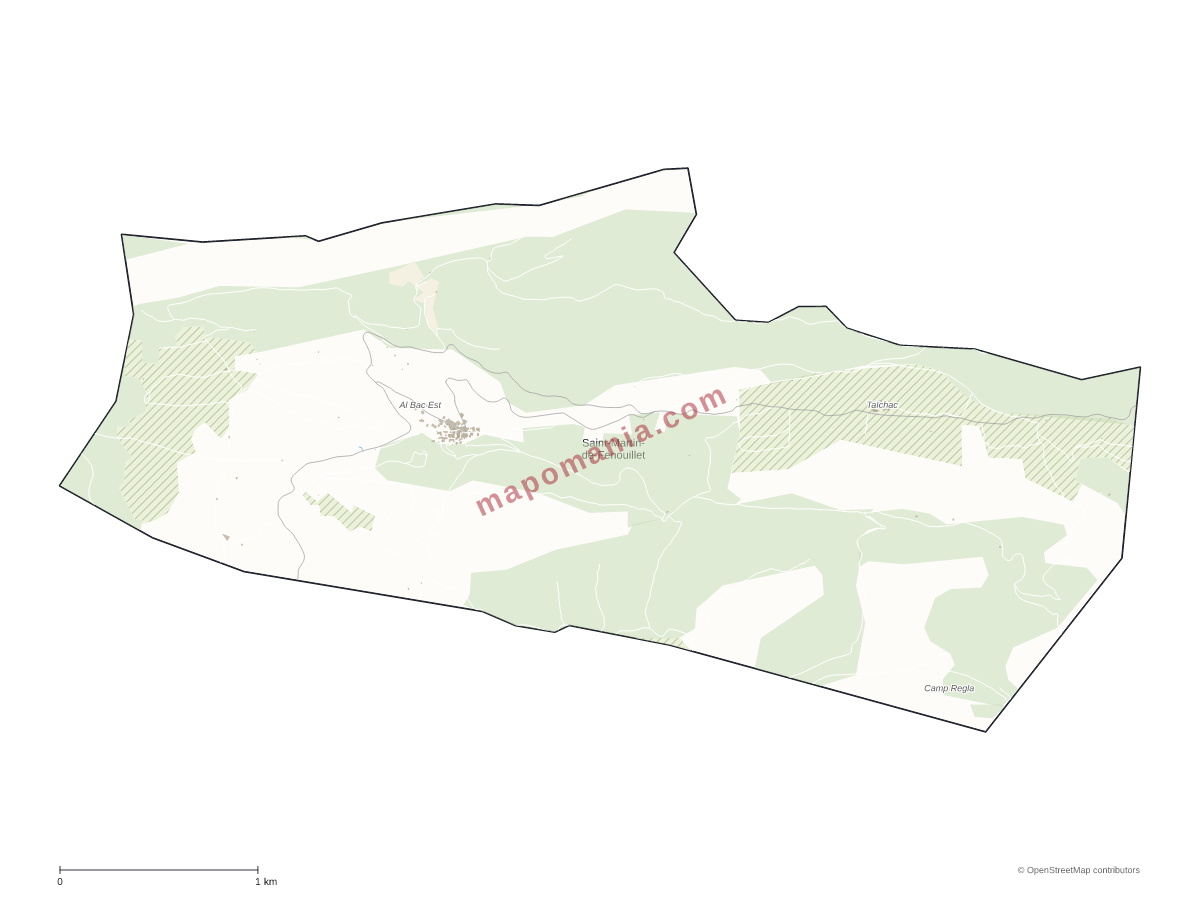 Carte de Saint-Martin-de-Fenouillet à personnaliser