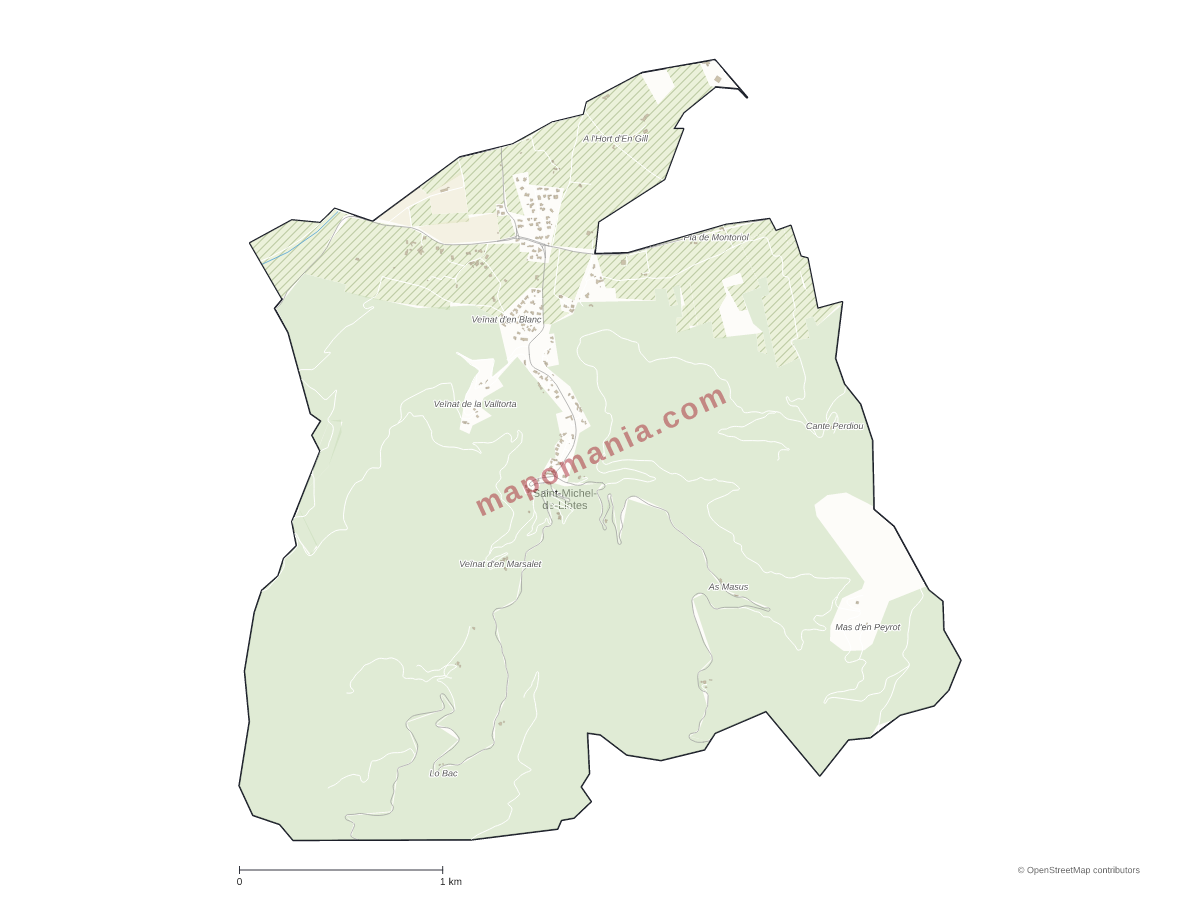 Carte de Saint-Michel-de-Llotes à personnaliser
