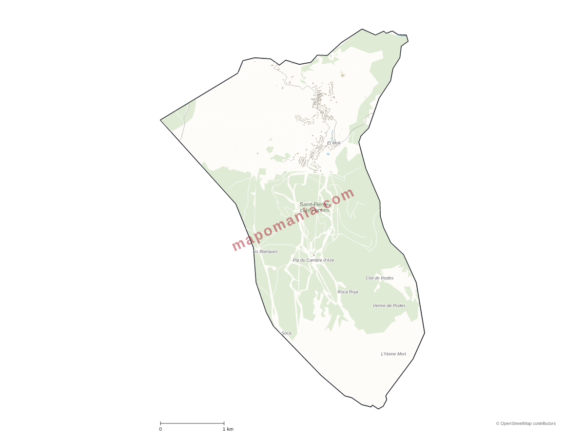 Carte de Saint-Pierre-dels-Forcats à personnaliser
