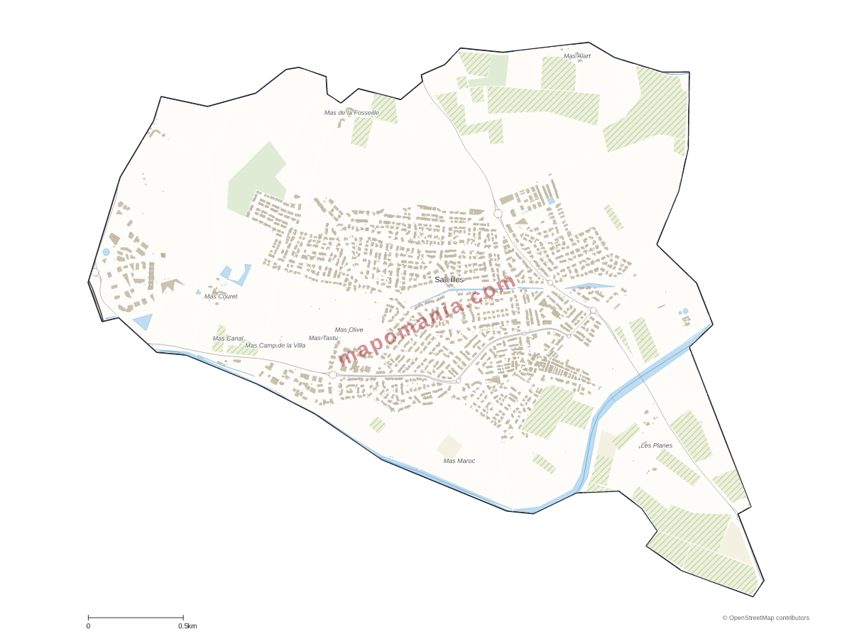 Carte de Saleilles à personnaliser