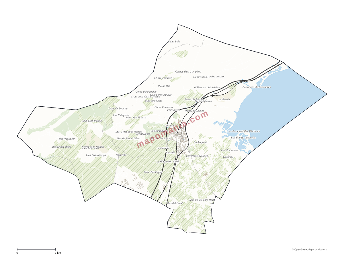 Carte de Salses-le-Château à personnaliser