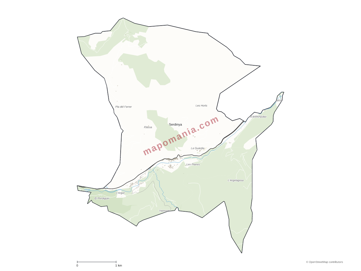 Carte de Serdinya à personnaliser
