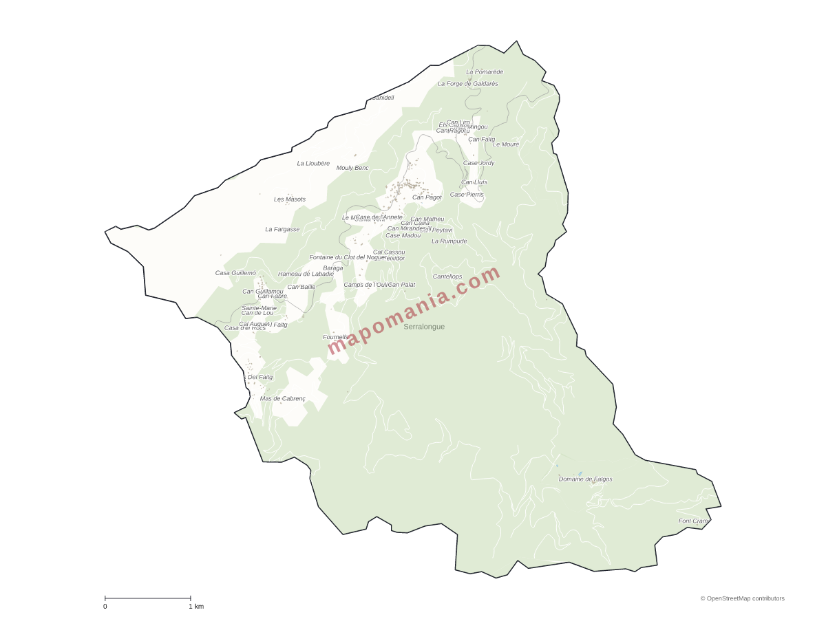 Carte de Serralongue à personnaliser