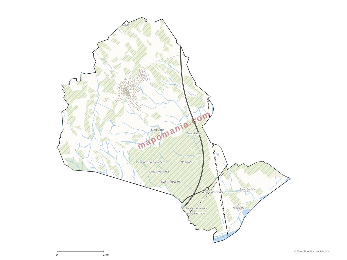 Carte de Tresserre à personnaliser