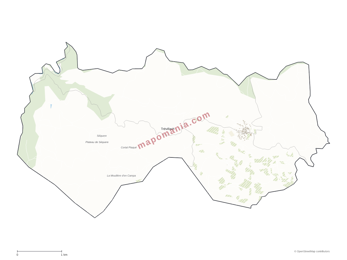 Carte de Trévillach à personnaliser