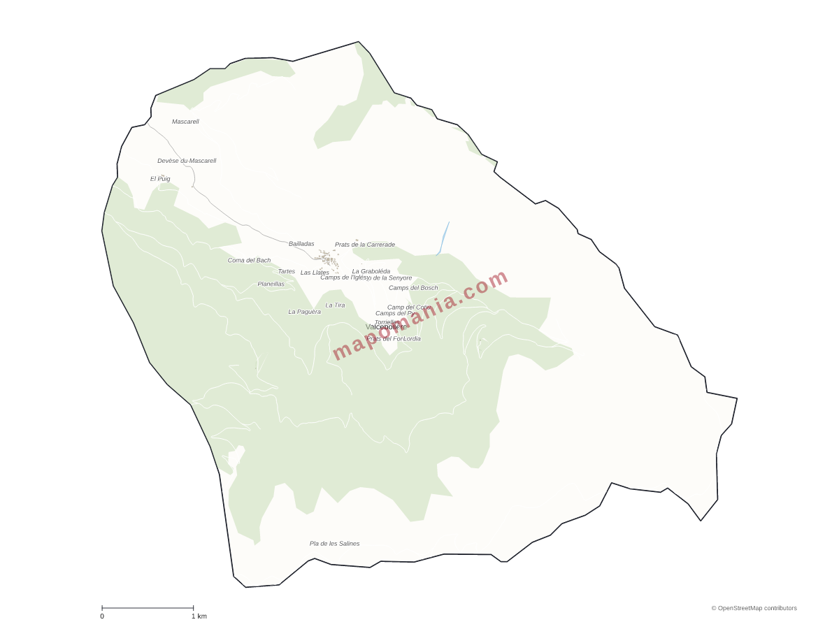 Carte de Valcebollère à personnaliser