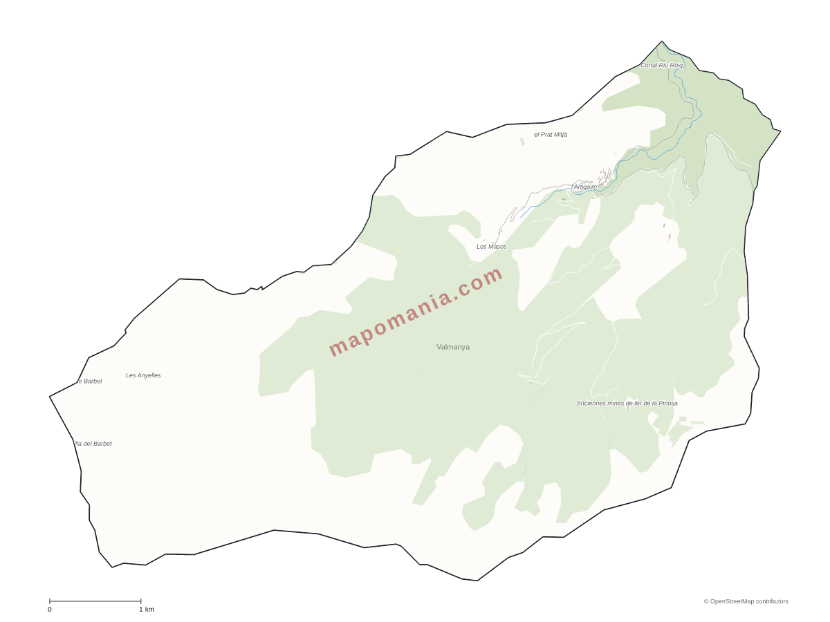 Carte de Valmanya à personnaliser