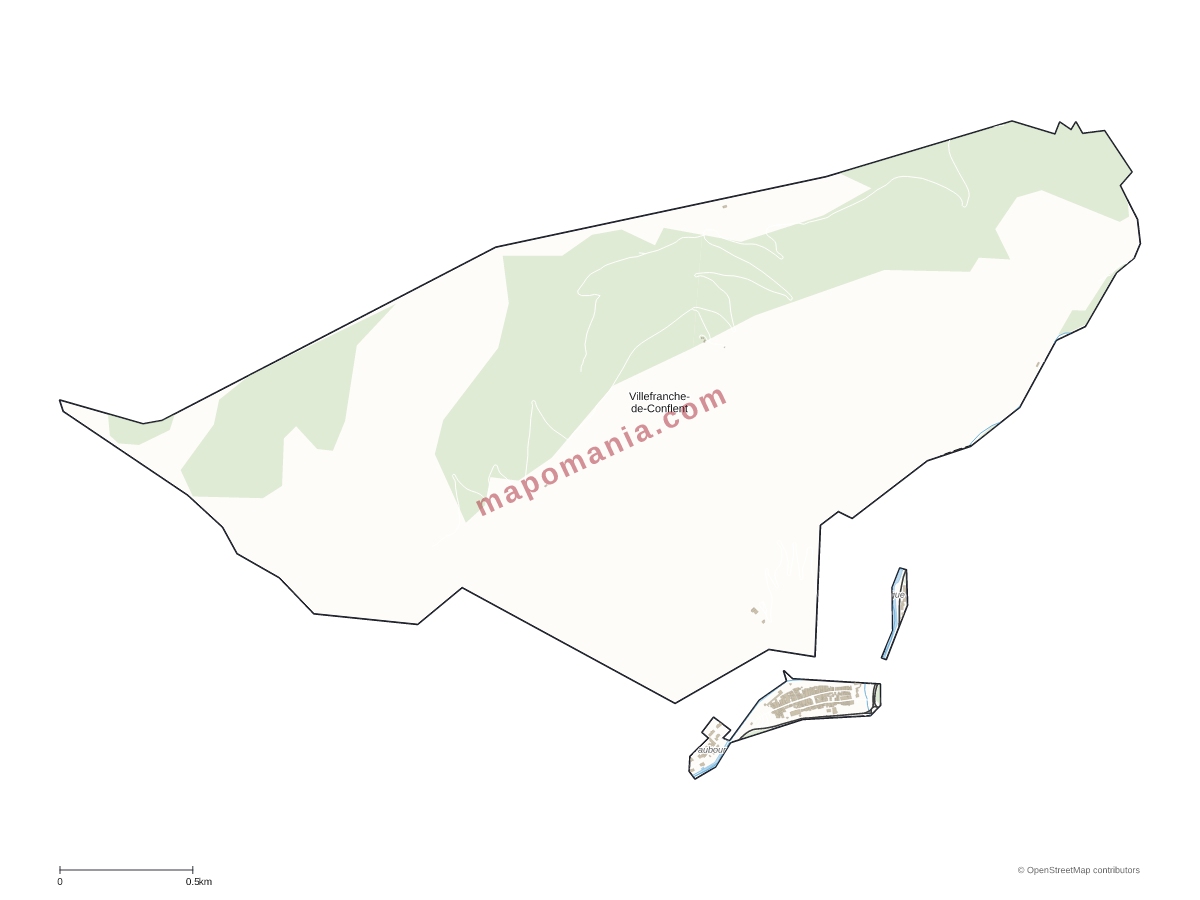 Carte de Villefranche-de-Conflent à personnaliser