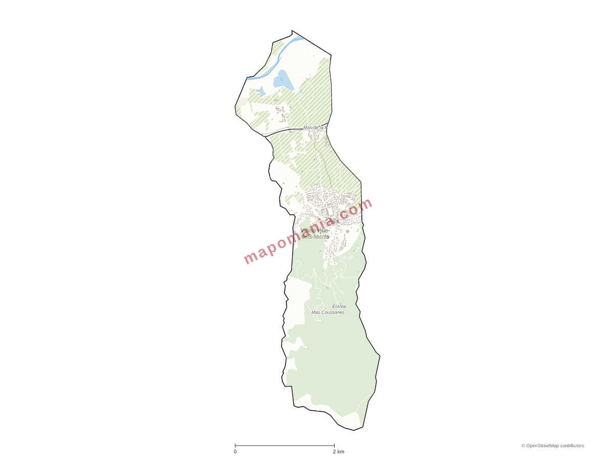 Carte de Villelongue-dels-Monts à personnaliser
