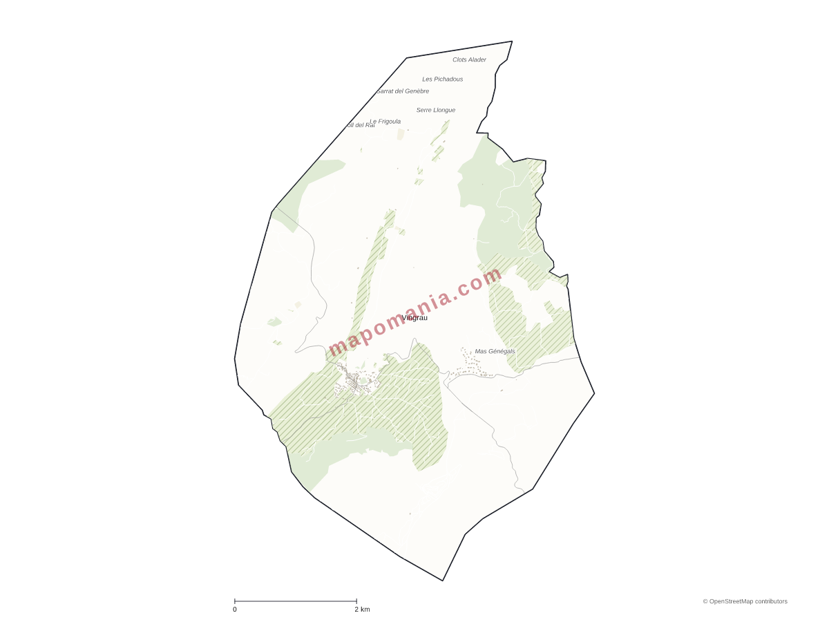 Carte de Vingrau à personnaliser