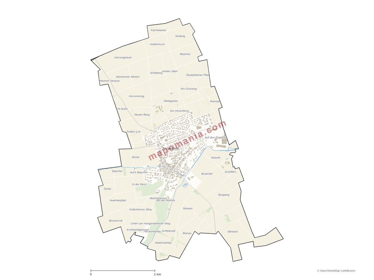 Carte de Achenheim à personnaliser