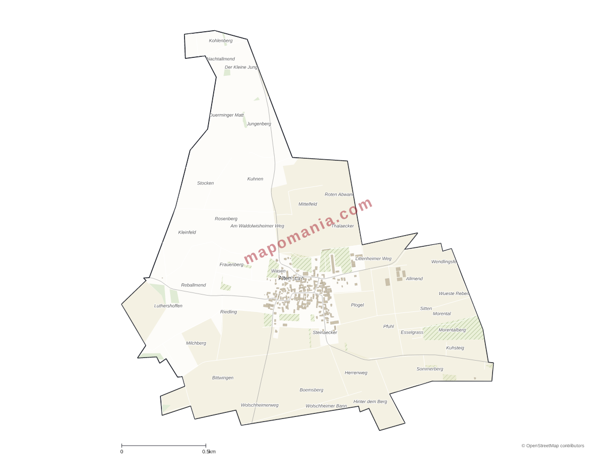 Carte de Altenheim à personnaliser