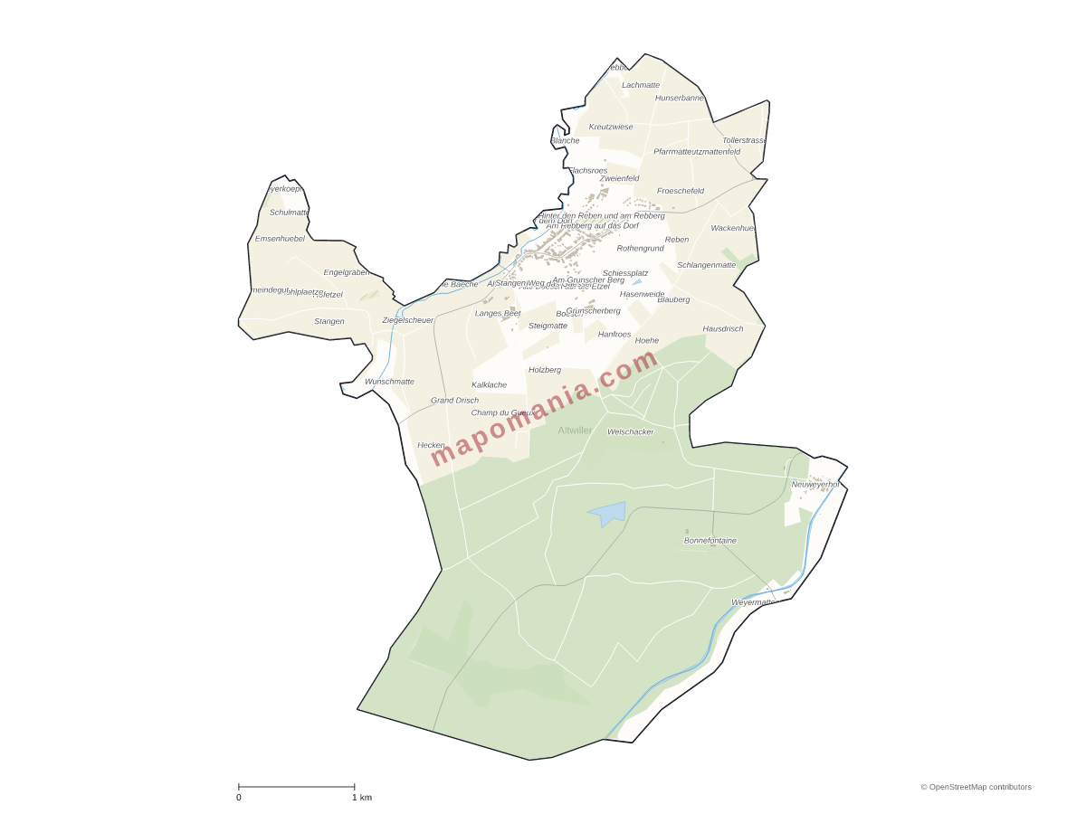 Carte de Altwiller à personnaliser