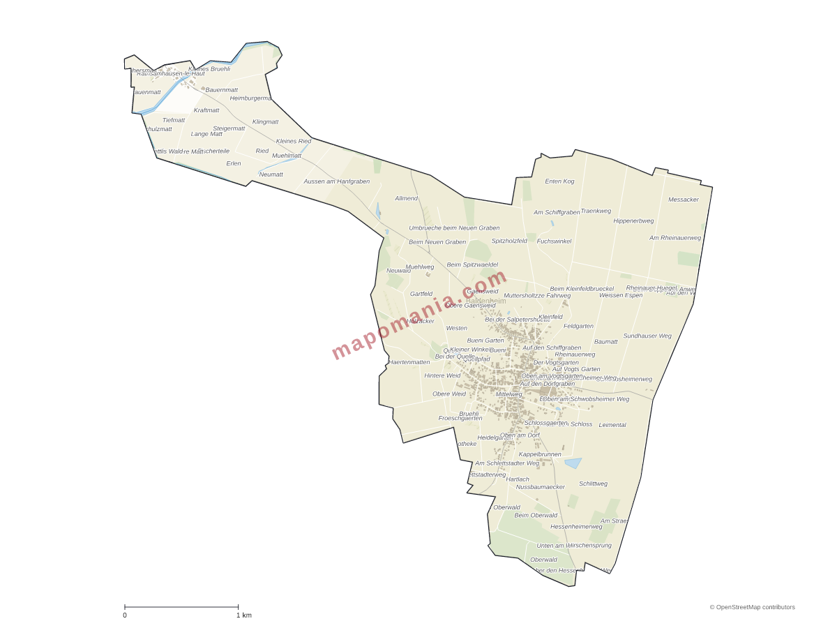 Carte de Baldenheim à personnaliser