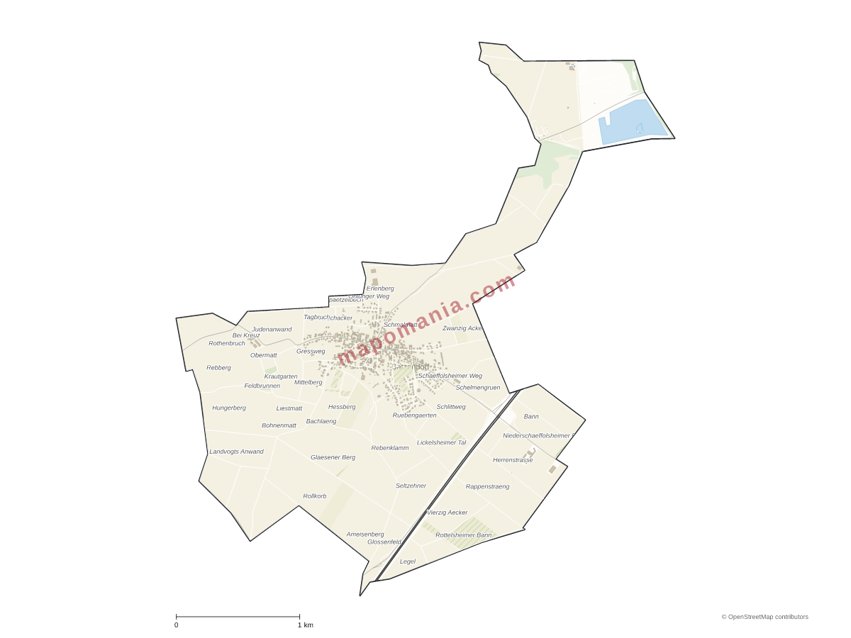 Carte de Batzendorf à personnaliser