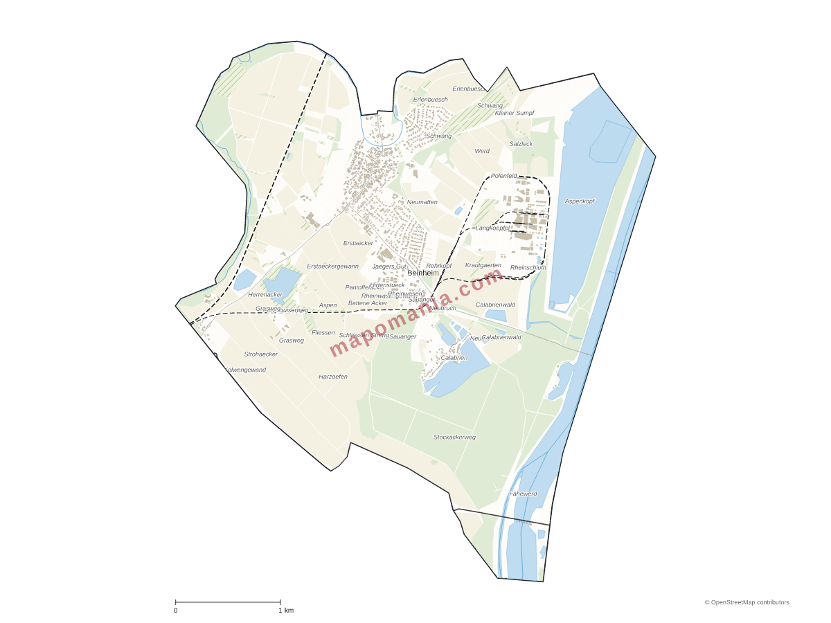 Carte de Beinheim à personnaliser