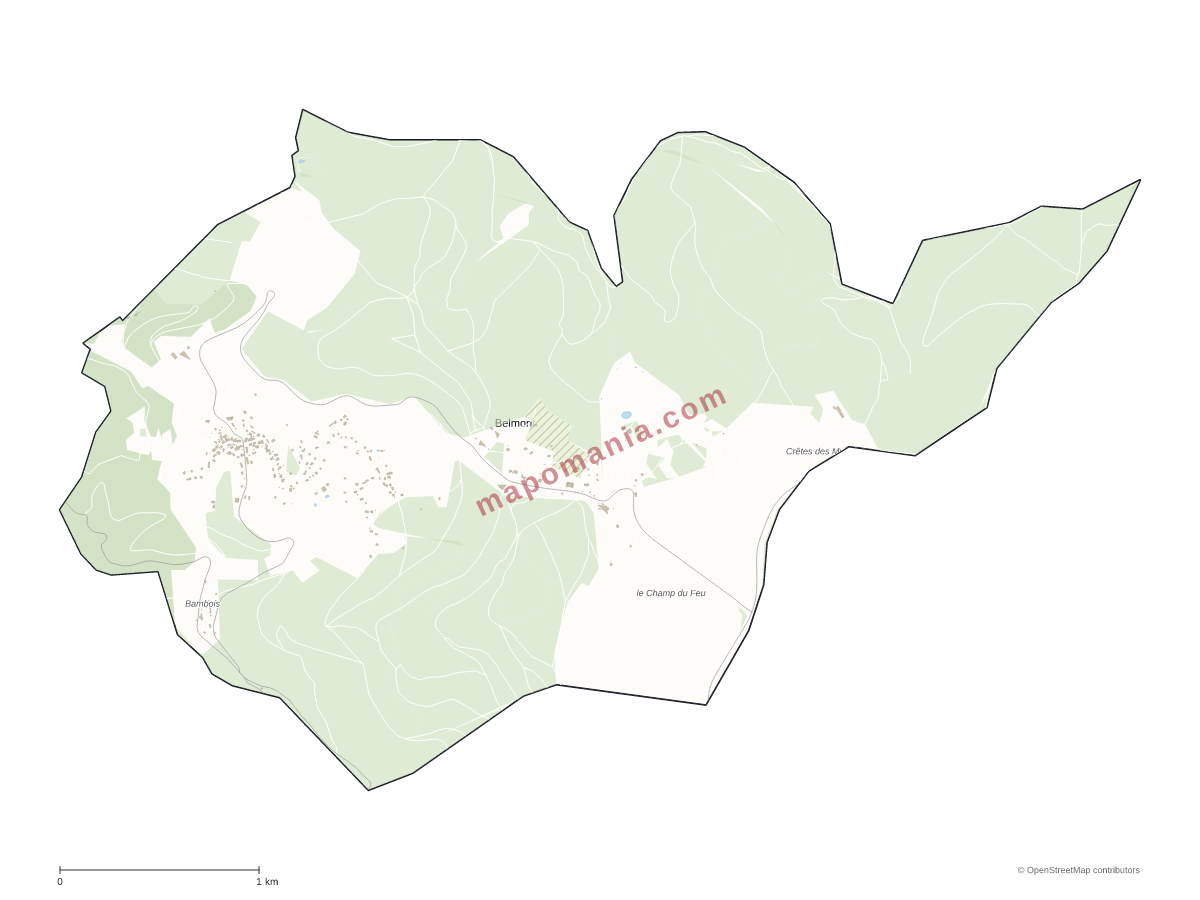 Carte de Belmont à personnaliser