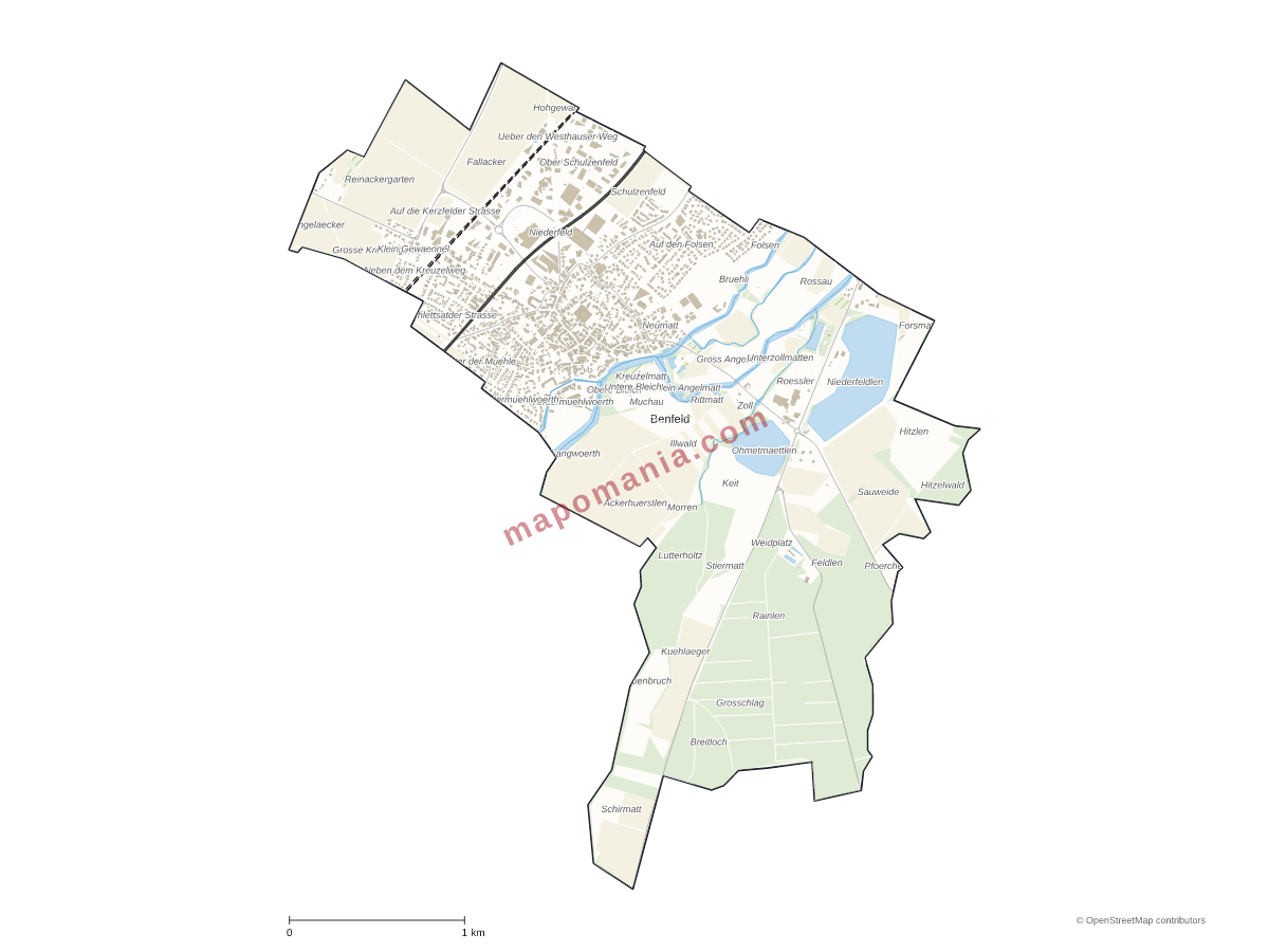 Carte de Benfeld à personnaliser