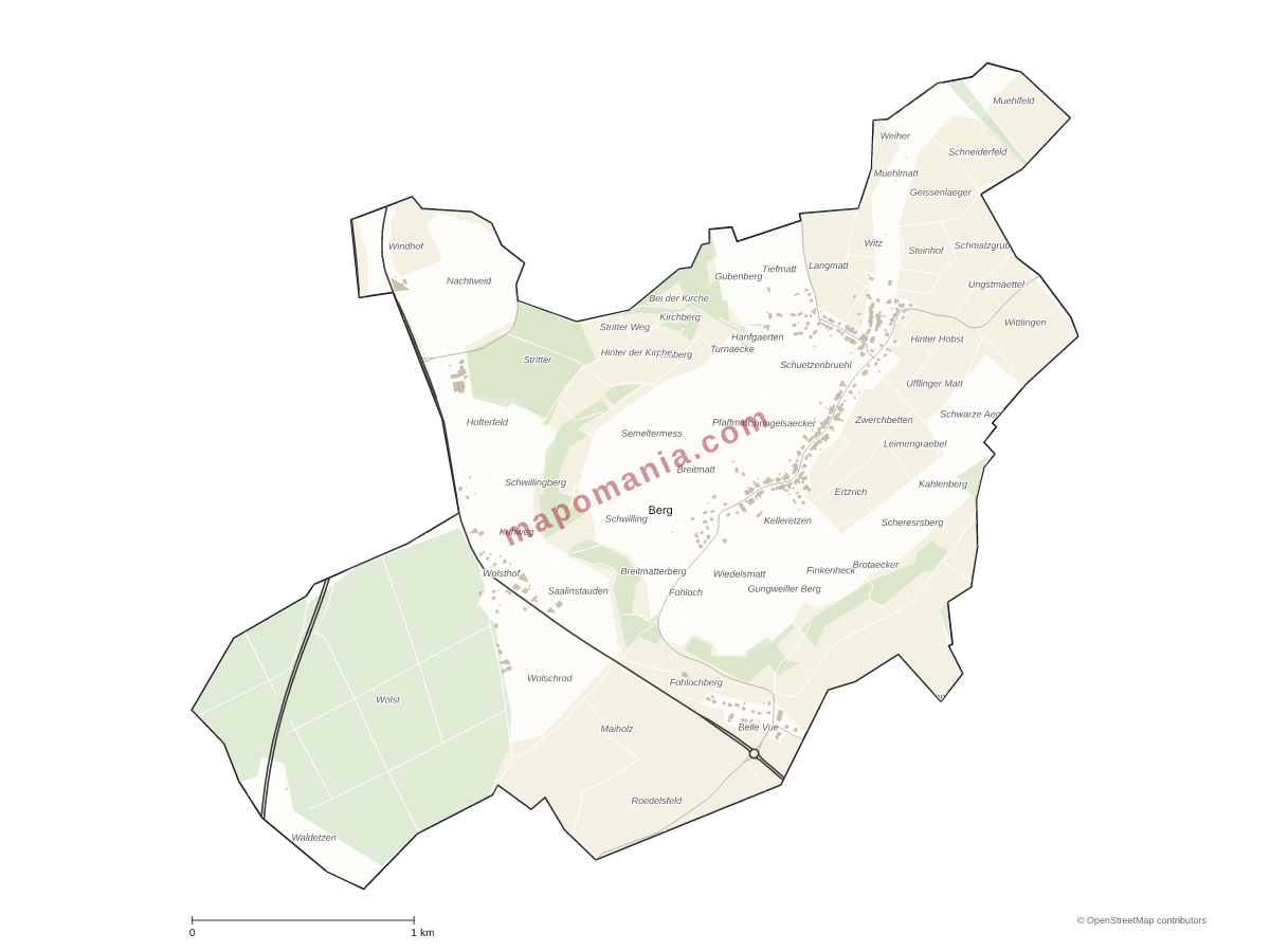 Carte de Berg à personnaliser