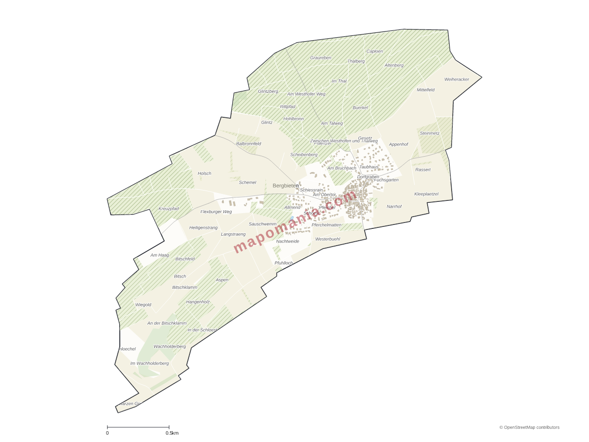 Carte de Bergbieten à personnaliser
