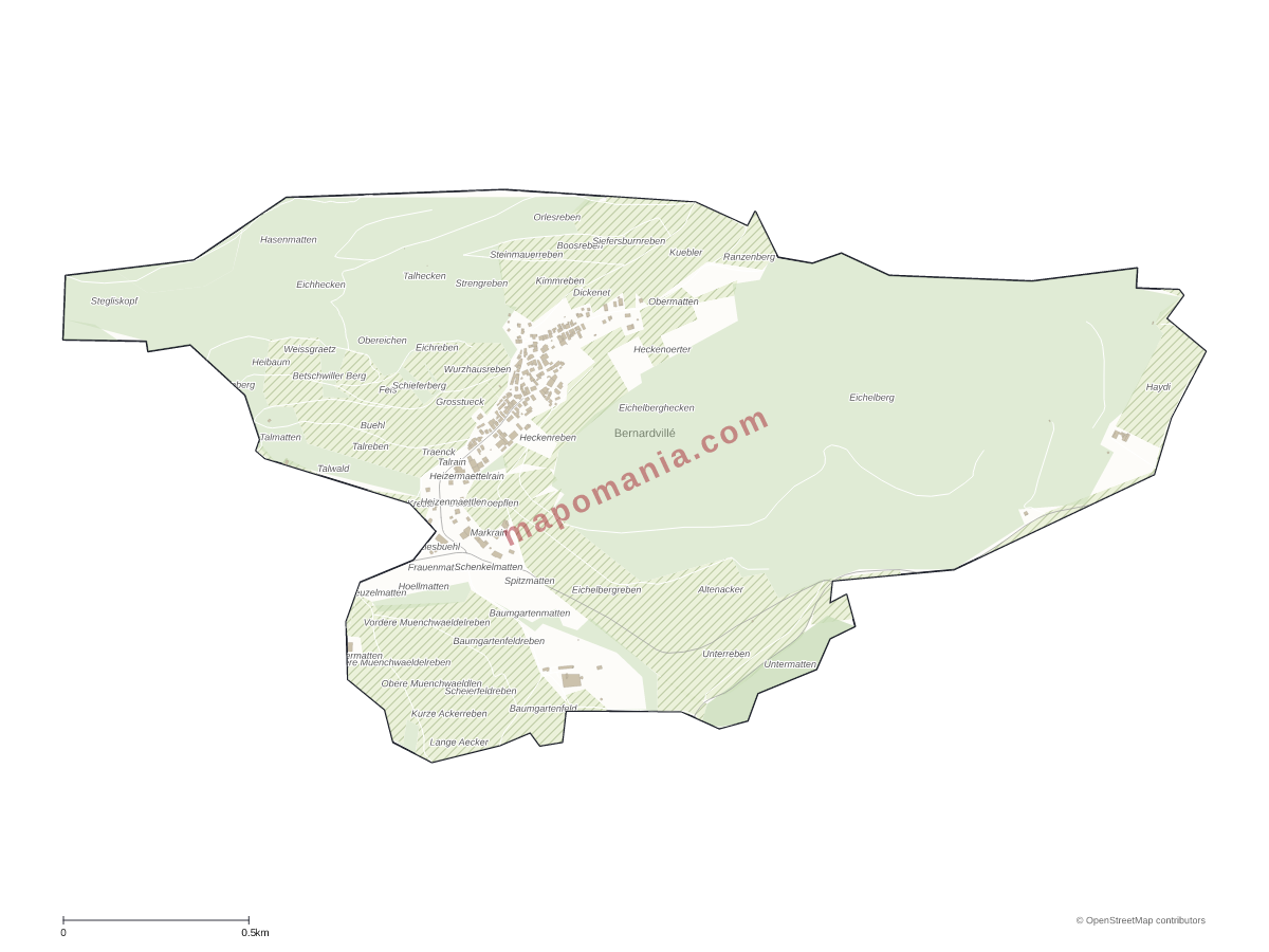 Carte de Bernardvillé à personnaliser