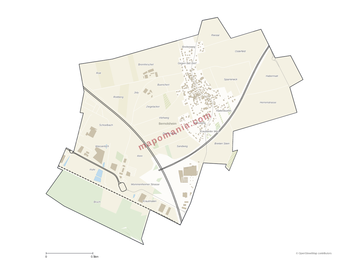 Carte de Bernolsheim à personnaliser