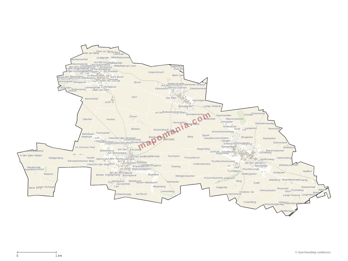 Carte de Berstett à personnaliser