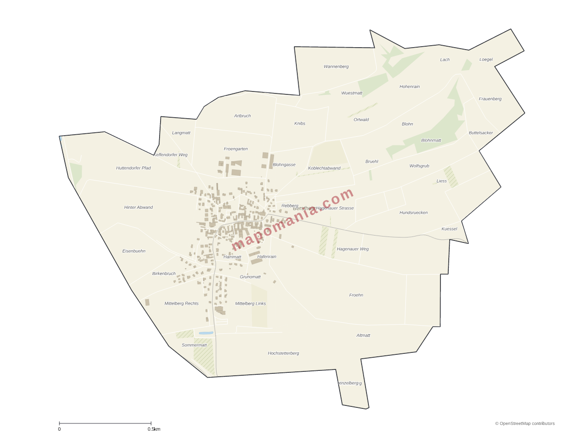 Carte de Berstheim à personnaliser