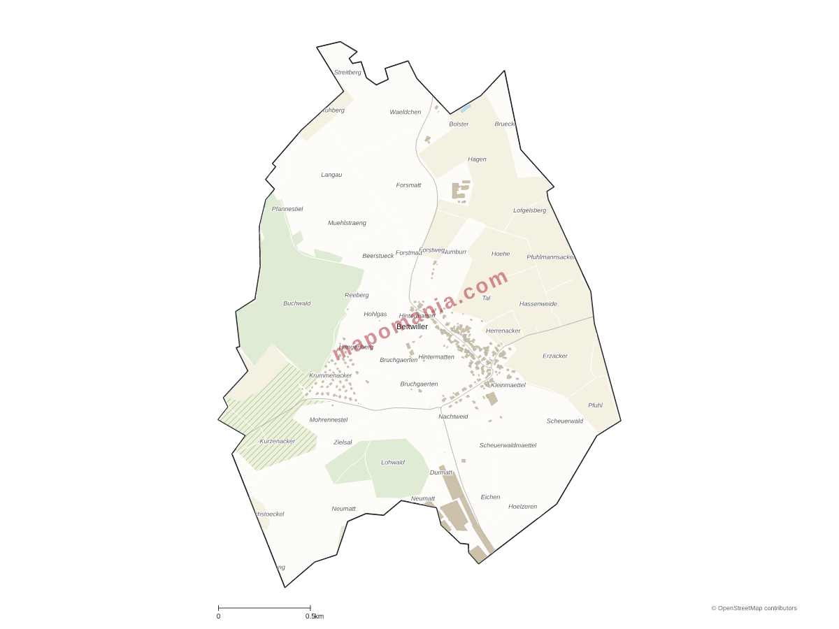 Carte de Bettwiller à personnaliser