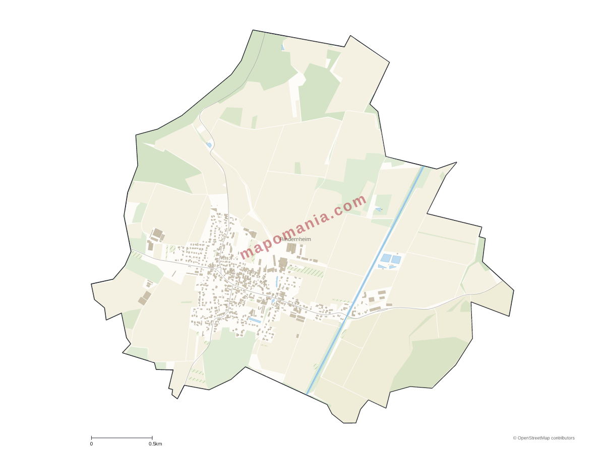 Carte de Bindernheim à personnaliser