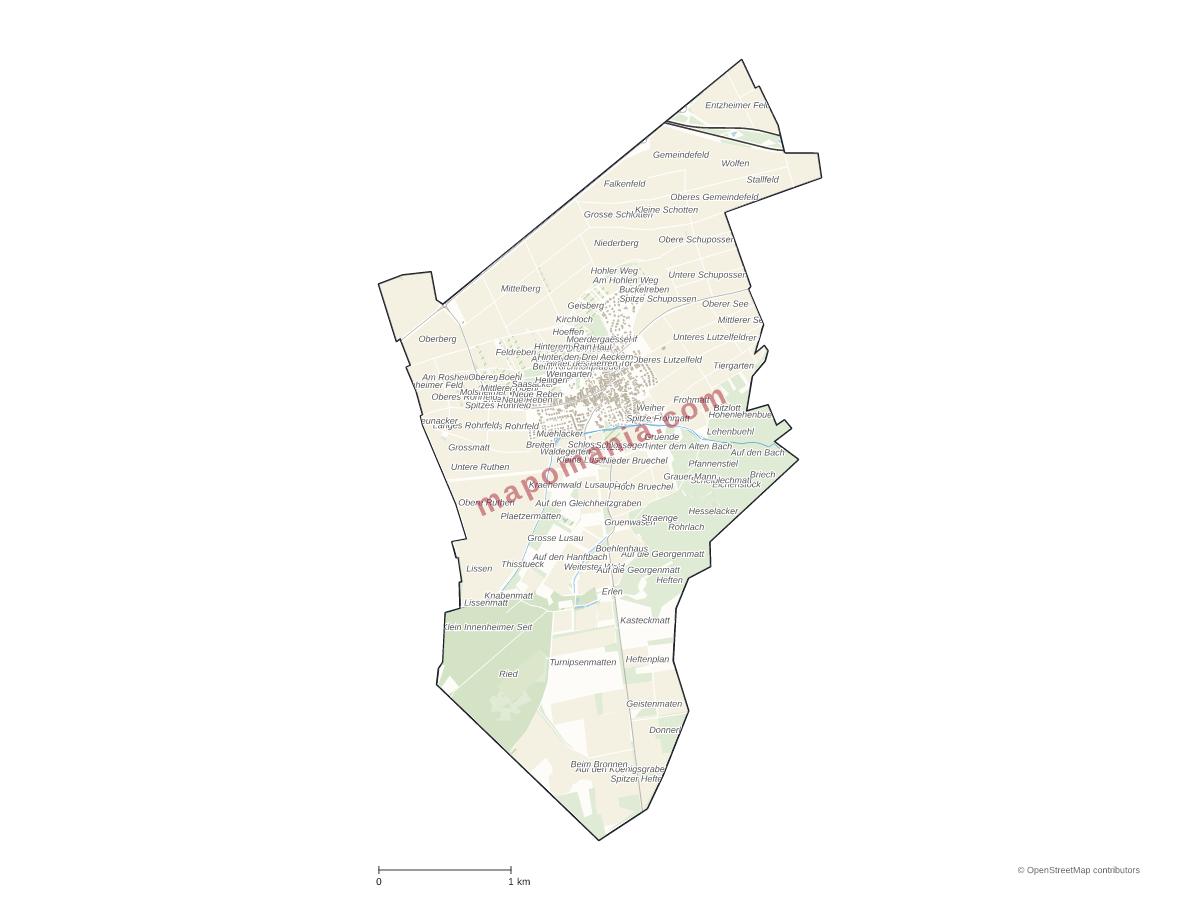 Carte de Blaesheim à personnaliser
