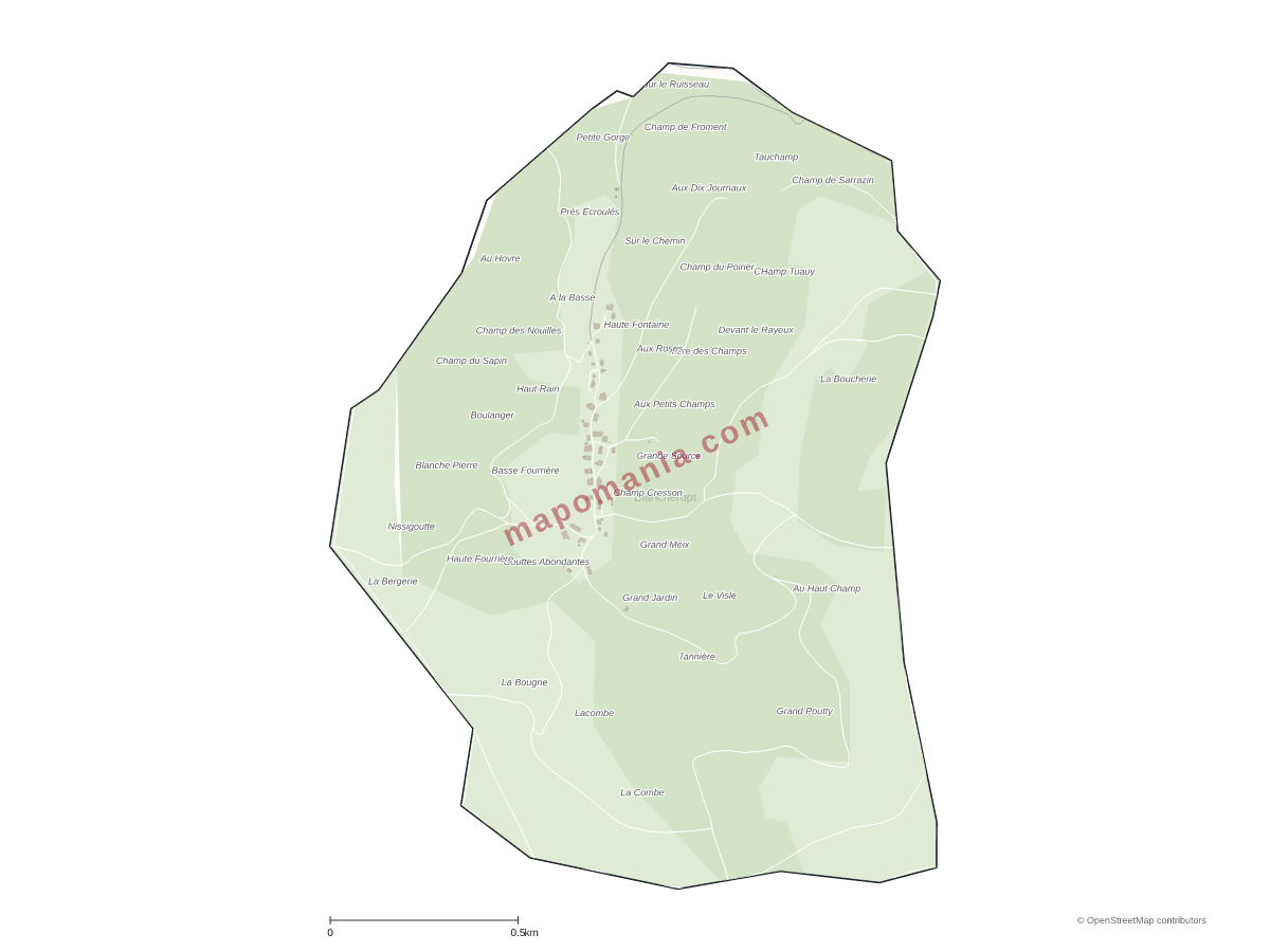 Carte de Blancherupt à personnaliser