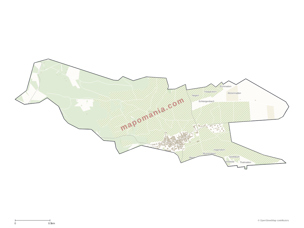 Carte de Blienschwiller à personnaliser