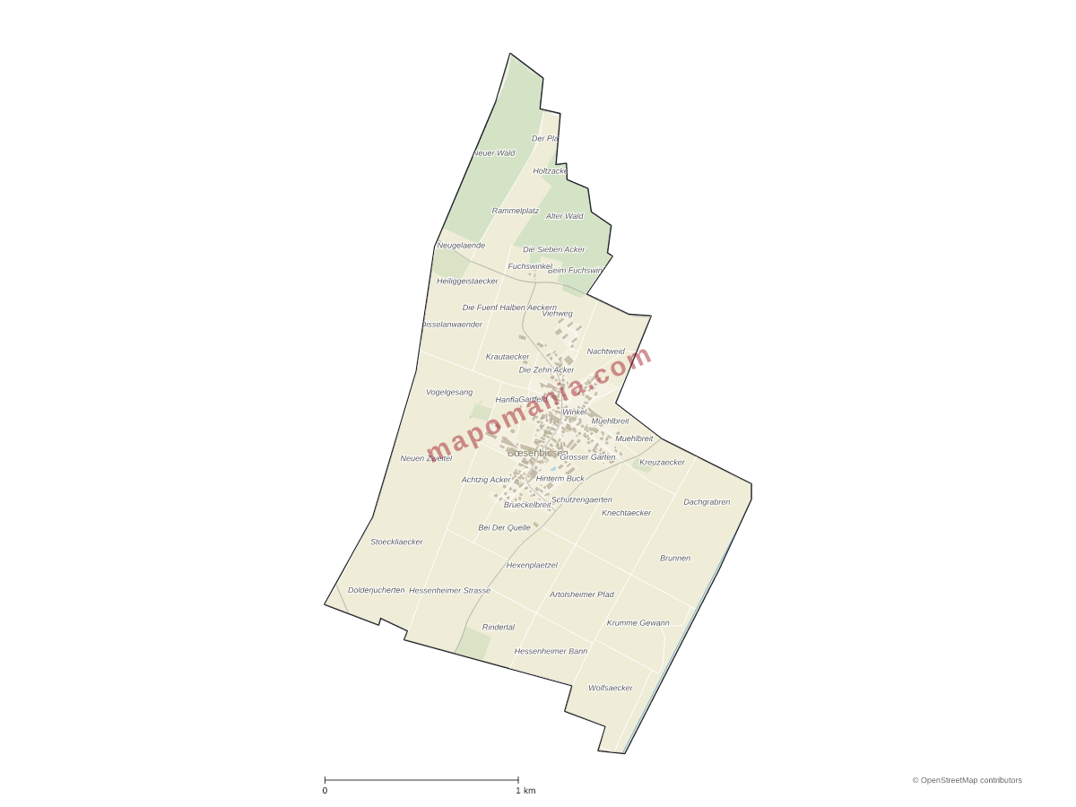 Carte de Bœsenbiesen à personnaliser