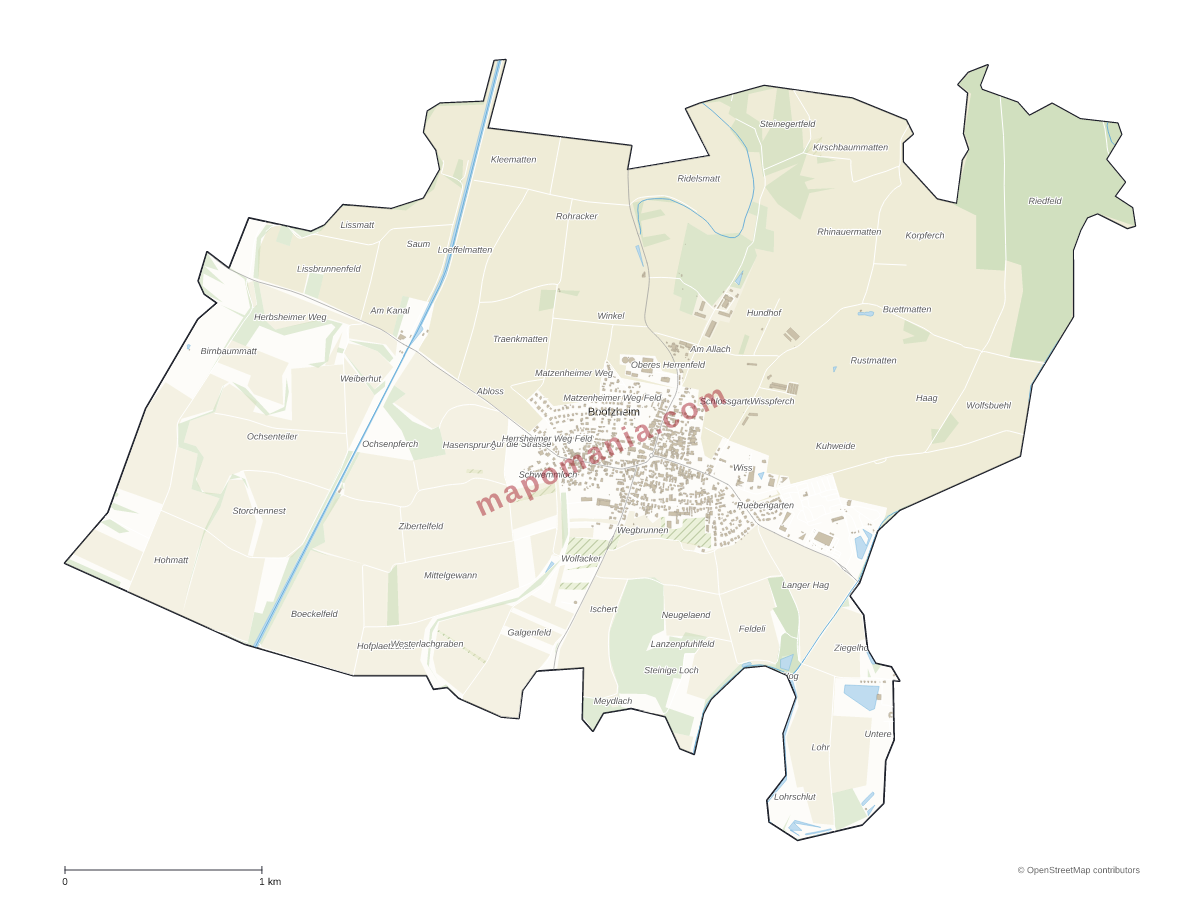 Carte de Boofzheim à personnaliser