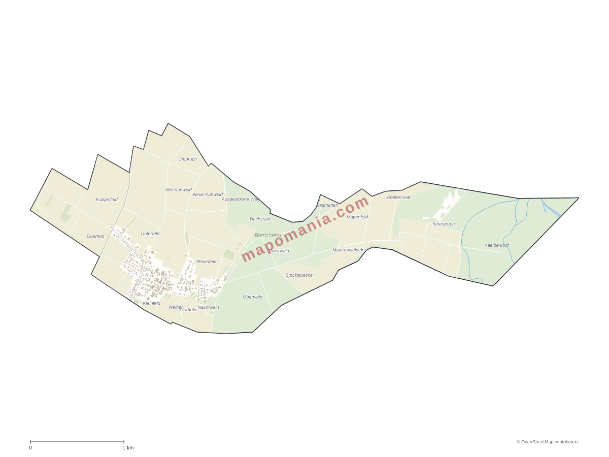 Carte de Bootzheim à personnaliser