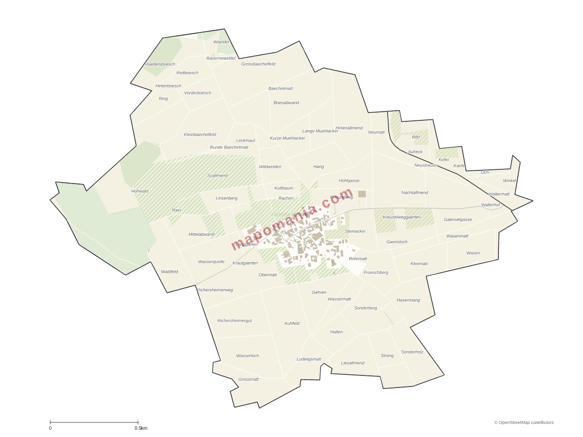 Carte de Bosselshausen à personnaliser