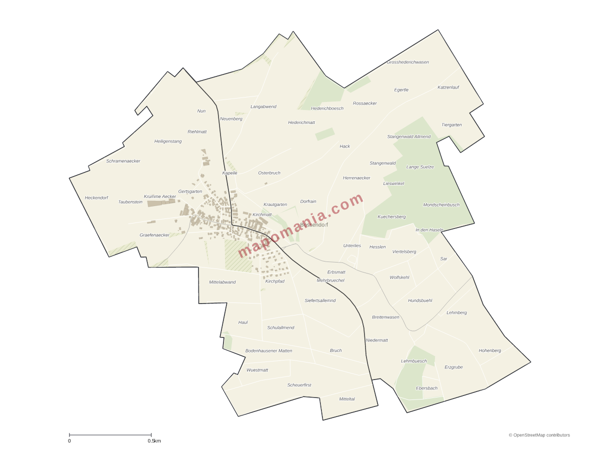 Carte de Bossendorf à personnaliser