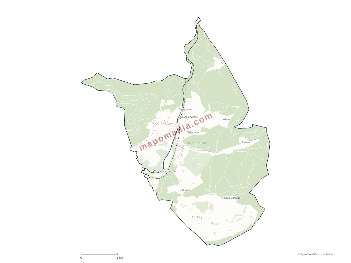 Carte de Bourg-Bruche à personnaliser
