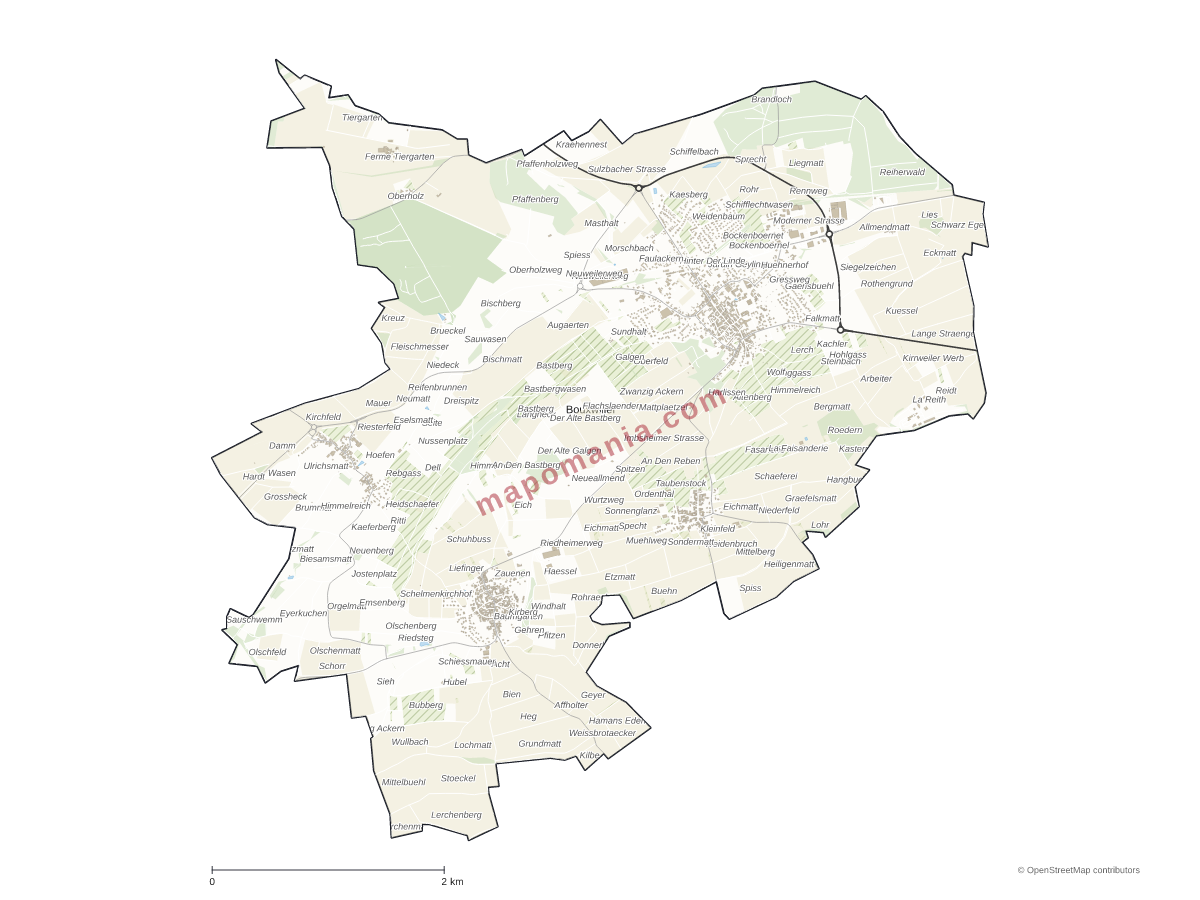 Carte de Bouxwiller à personnaliser