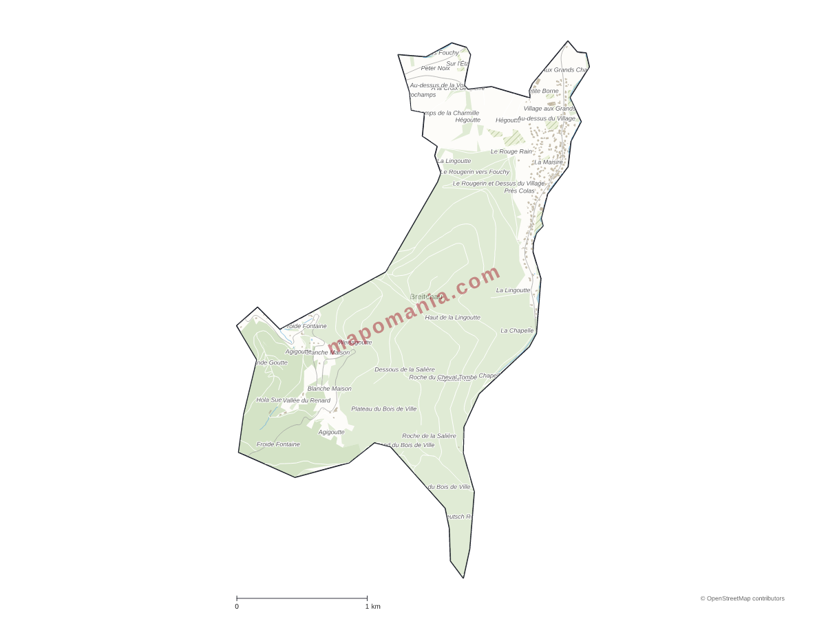 Carte de Breitenau à personnaliser