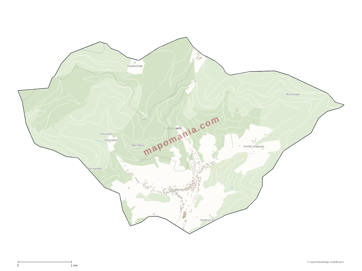 Carte de Breitenbach à personnaliser