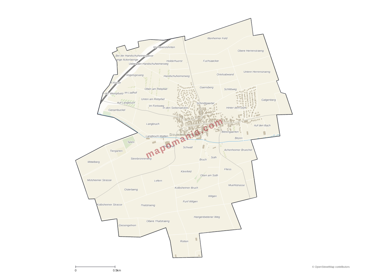 Carte de Breuschwickersheim à personnaliser