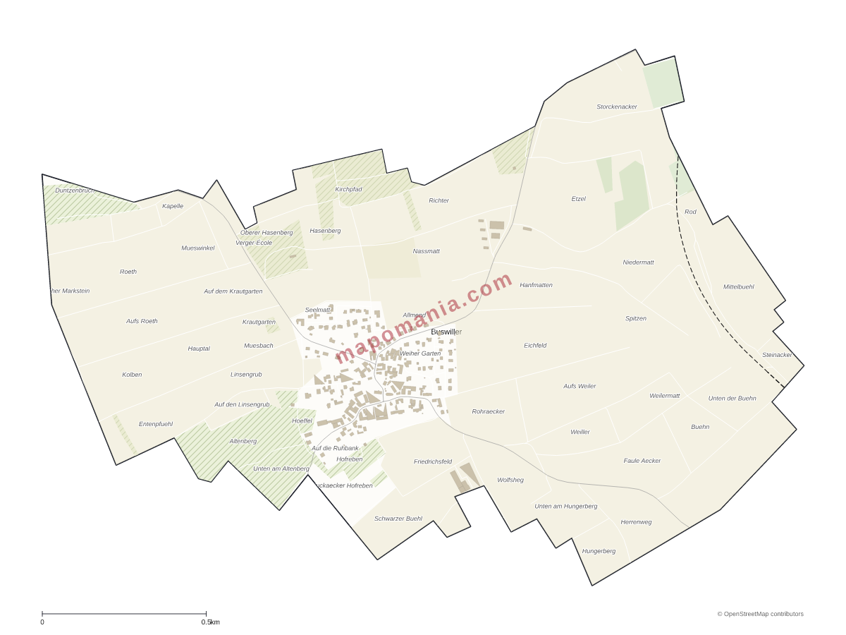 Carte de Buswiller à personnaliser