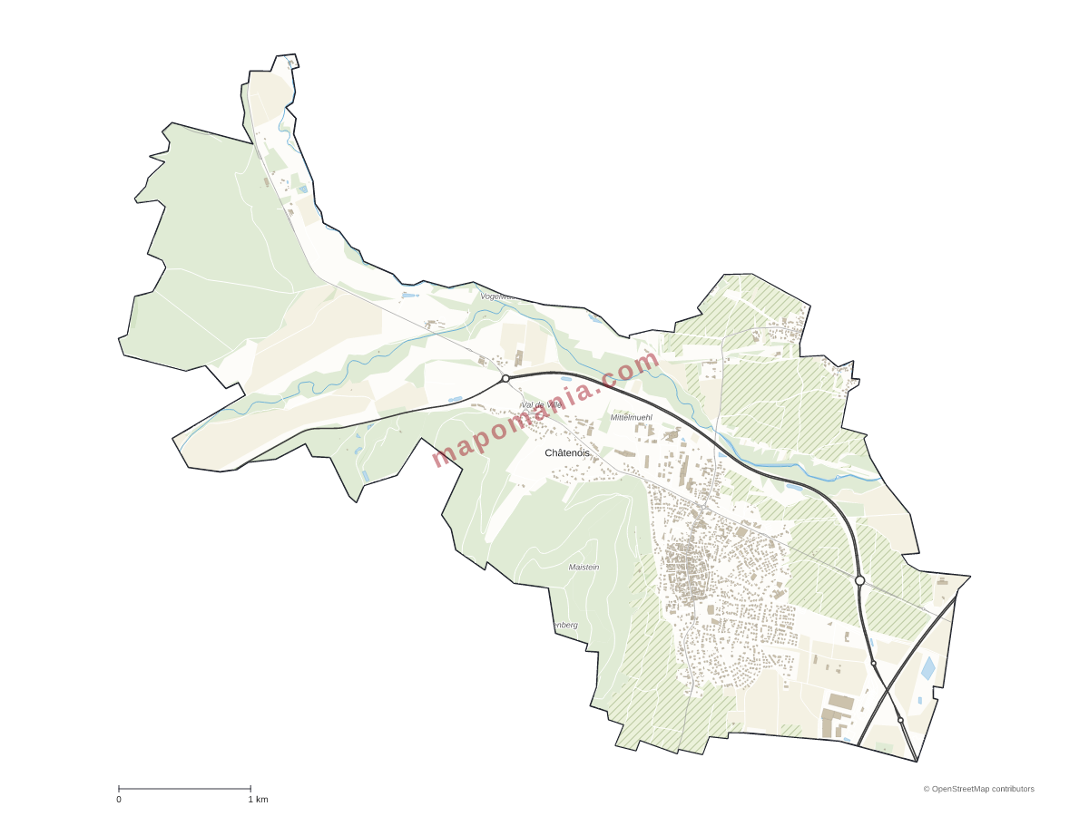 Carte de Châtenois à personnaliser