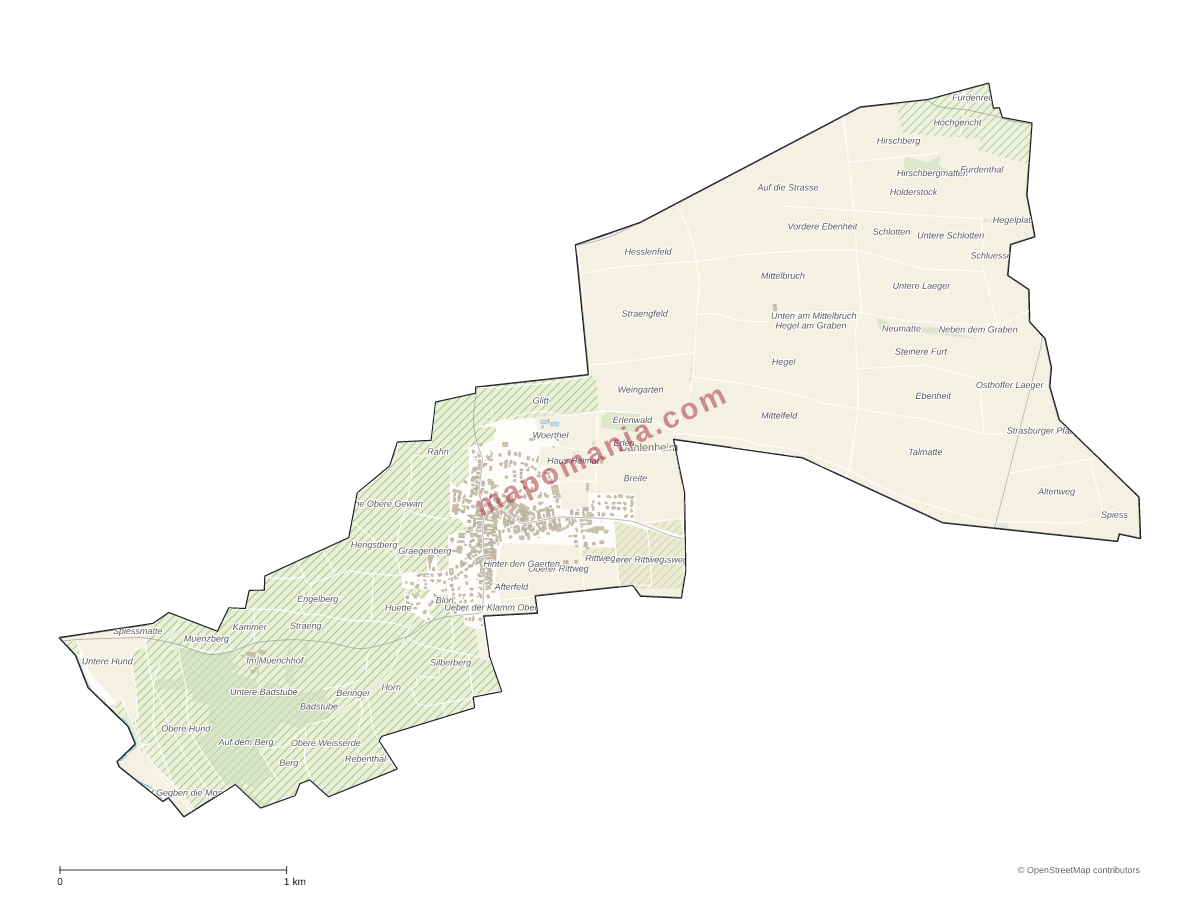 Carte de Dahlenheim à personnaliser