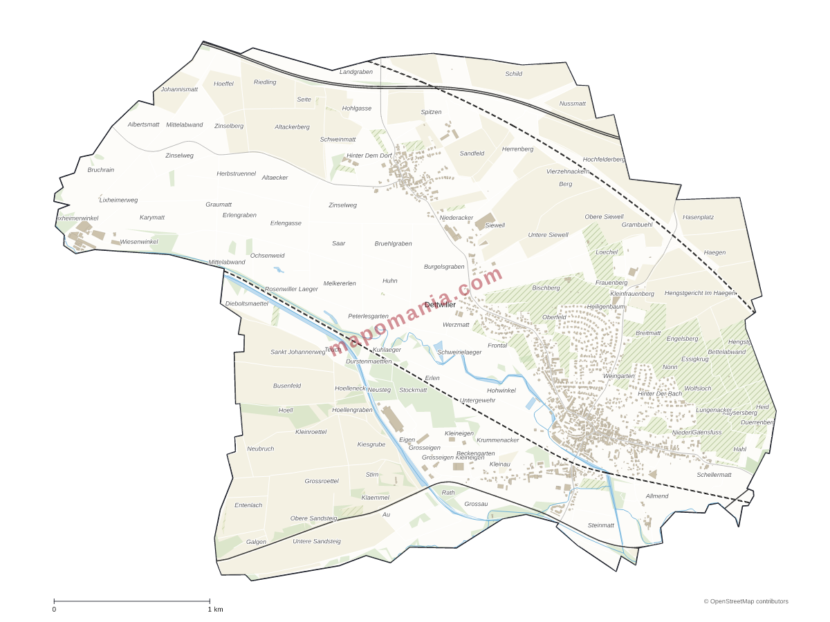Carte de Dettwiller à personnaliser
