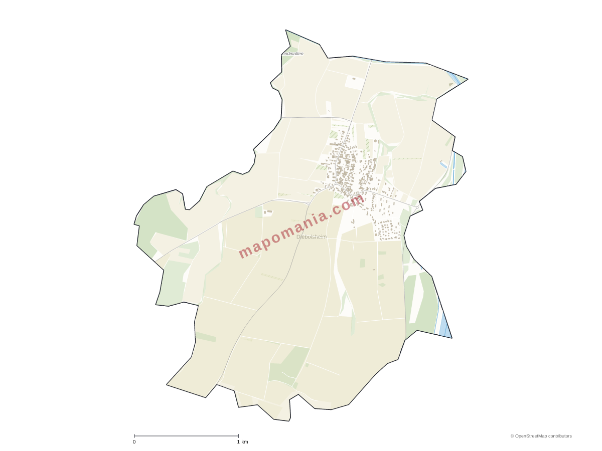 Carte de Diebolsheim à personnaliser