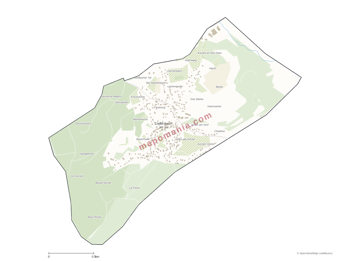 Carte de Dieffenbach-au-Val à personnaliser